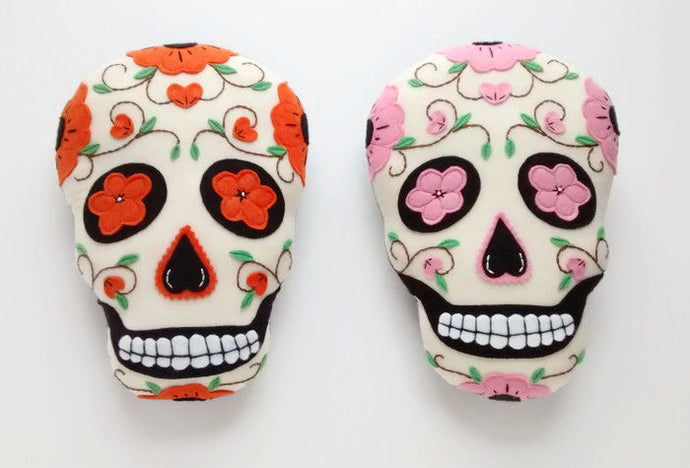 Embriodered Sugar Skull Pillows (8 Colors)