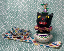 Load image into Gallery viewer, Kitty in a Cup Totem - Mardi Gras
