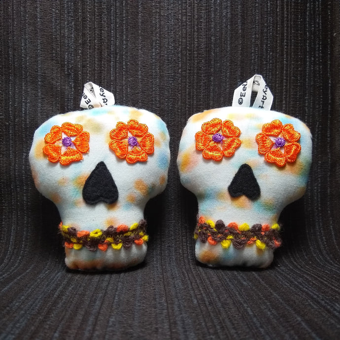 Plush Sugar Skull Ornament Set