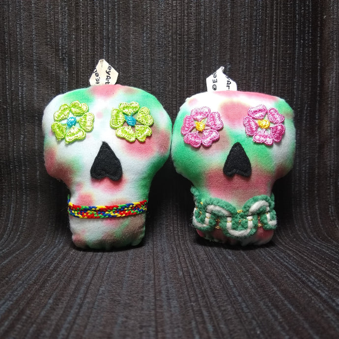 Plush Sugar Skull Ornament Set