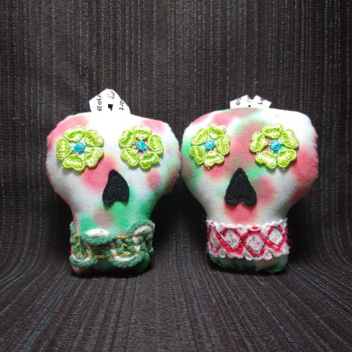 Plush Sugar Skull Ornament Set