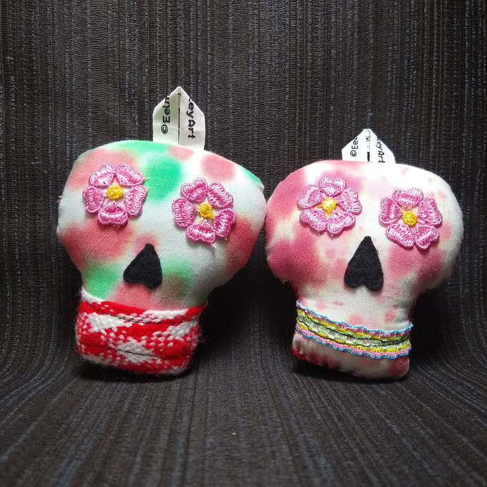 Plush Sugar Skull Ornament Set