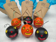 Load image into Gallery viewer, Pumpkin &amp; Cat Clay Ornaments
